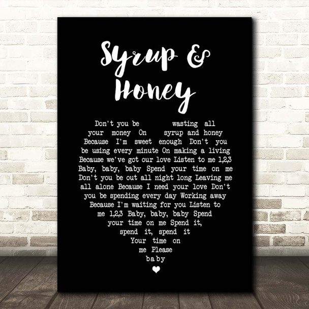 Duffy Syrup & Honey Black Heart Song Lyric Print