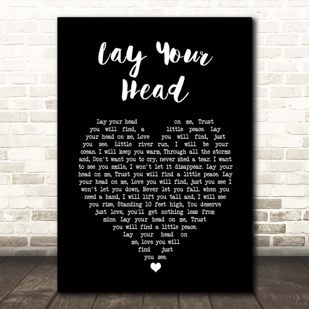 Maverick Sabre Lay Your Head Black Heart Song Lyric Print