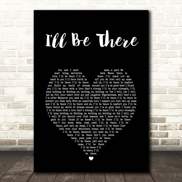 Michael Jackson Ill Be There Black Heart Song Lyric Print