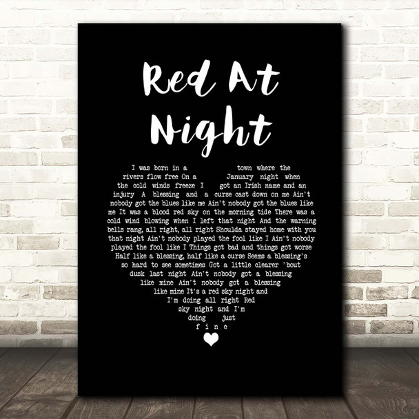 The Gaslight Anthem Red At Night Black Heart Song Lyric Print