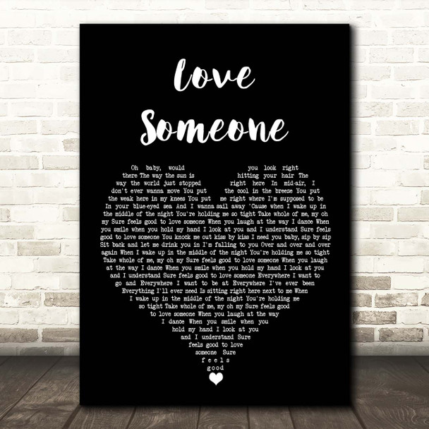 Brett Eldredge Love Someone Black Heart Song Lyric Print