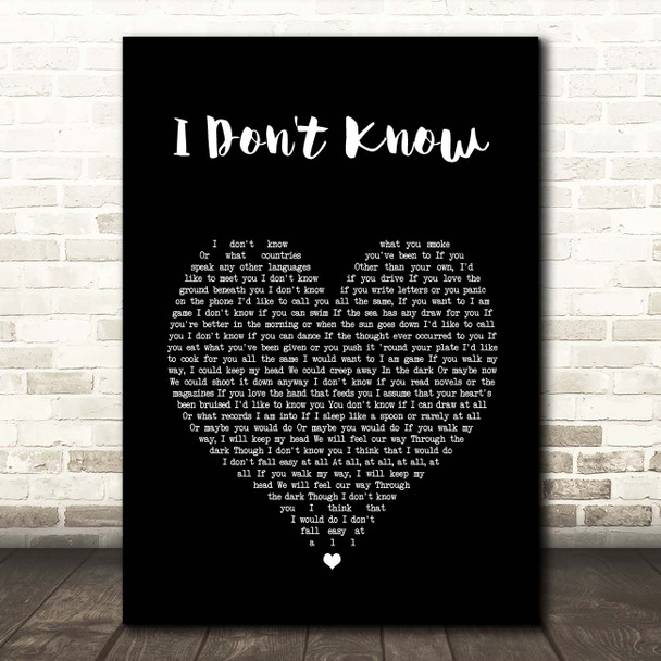 Lisa Hannigan I Don't Know Black Heart Song Lyric Print