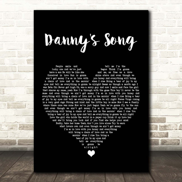 Loggins and Messina Danny's Song Black Heart Song Lyric Print