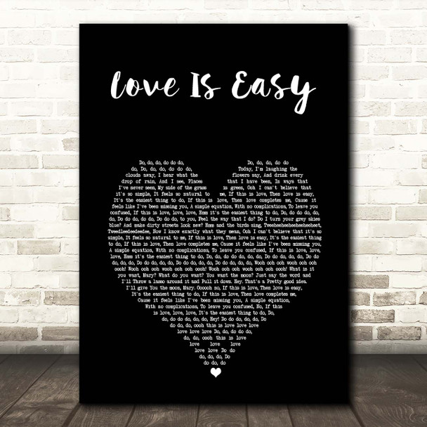 McFly Love Is Easy Black Heart Song Lyric Print