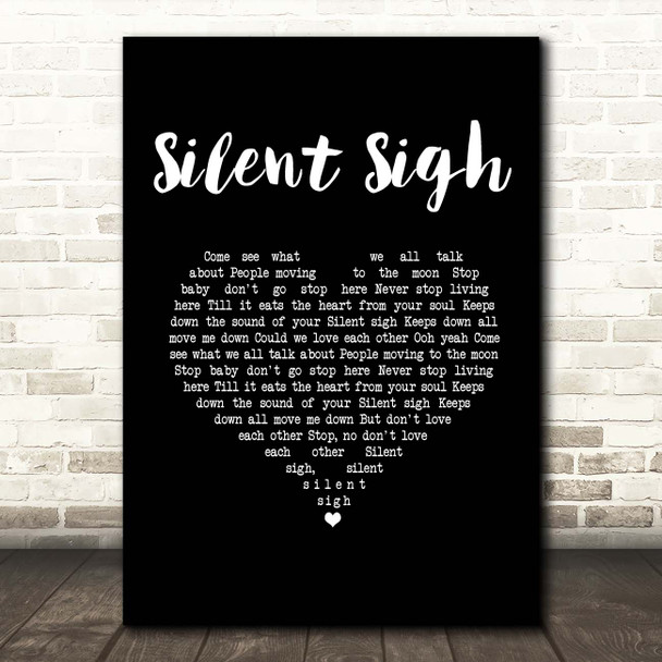 Badly Drawn Boy Silent Sigh Black Heart Song Lyric Print