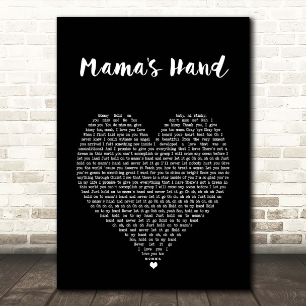 Queen Naija Mama's Hand Black Heart Song Lyric Print