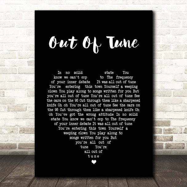 Real Estate Out Of Tune Black Heart Song Lyric Print