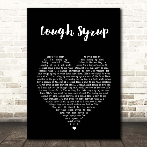 Young The Giant Cough Syrup Black Heart Song Lyric Print