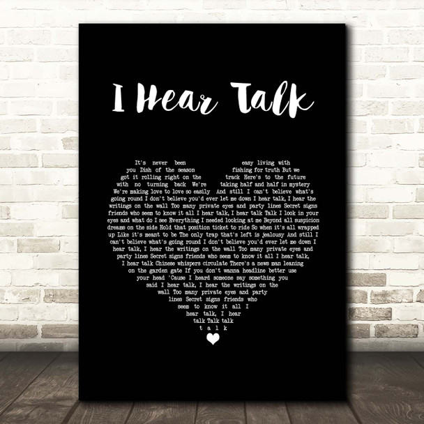 Bucks Fizz I Hear Talk Black Heart Song Lyric Print