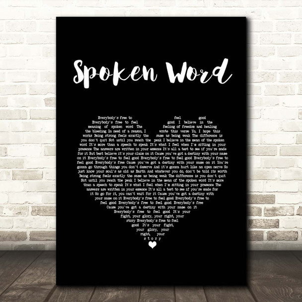 Chase & Status Spoken Word Black Heart Song Lyric Print