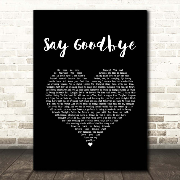 Dave Matthews Band Say Goodbye Black Heart Song Lyric Print