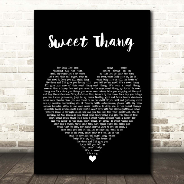 Jonestown Sweet Thang Black Heart Song Lyric Print