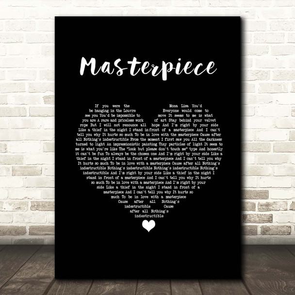 Madonna Masterpiece Black Heart Song Lyric Print