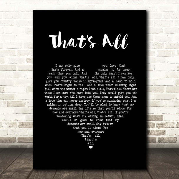 Rod Stewart That's All Black Heart Song Lyric Print