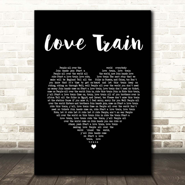 The O'Jays Love Train Black Heart Song Lyric Print