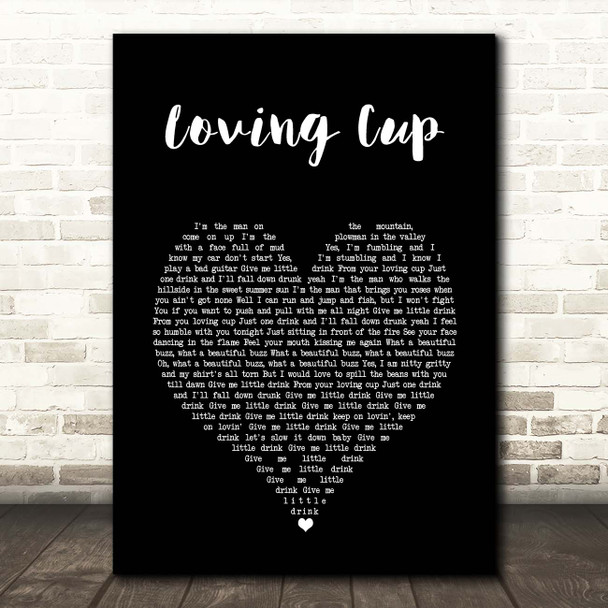 The Rolling Stones Loving Cup Black Heart Song Lyric Print