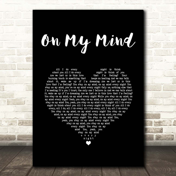 Disciples On My Mind Black Heart Song Lyric Print