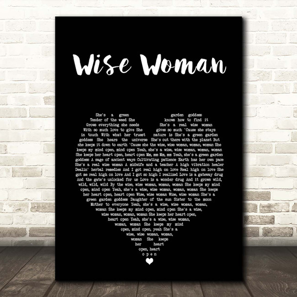 Jason Mraz Wise Woman Black Heart Song Lyric Print