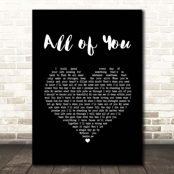 Journey South All of You Black Heart Song Lyric Print