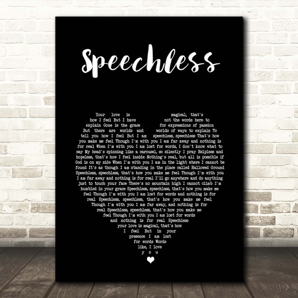 Michael Jackson Speechless Black Heart Song Lyric Print