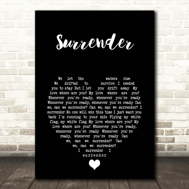 Natalie Taylor Surrender Black Heart Song Lyric Print