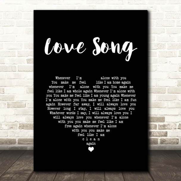 The Cure Love Song Black Heart Song Lyric Print