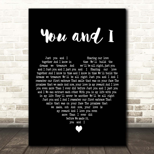 Crystal Gayle, Eddie Rabbitt You and I Black Heart Song Lyric Print