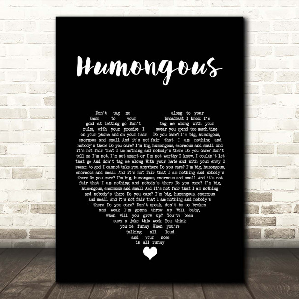 Declan McKenna Humongous Black Heart Song Lyric Print