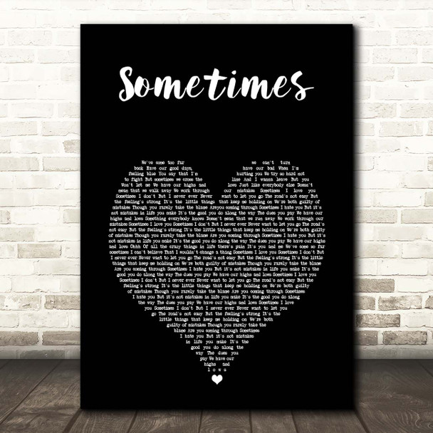 Gabrielle Sometimes Black Heart Song Lyric Print