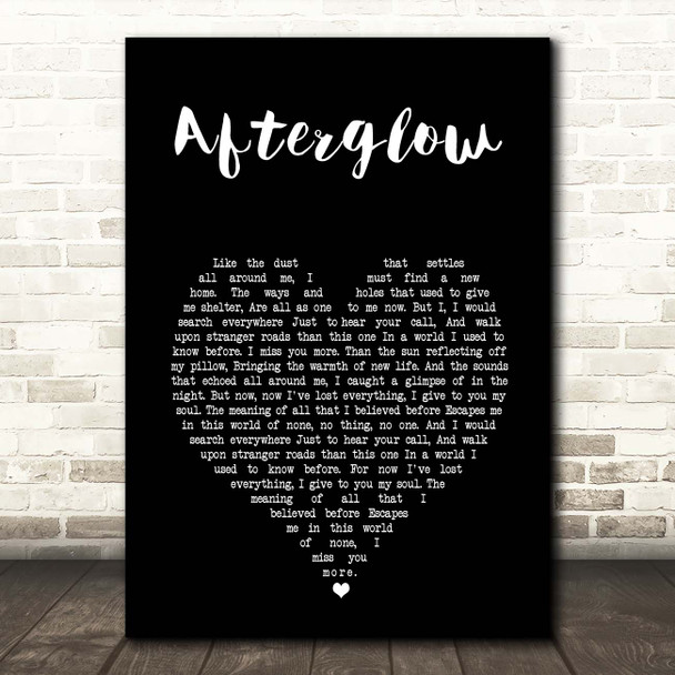 Genesis Afterglow Black Heart Song Lyric Print