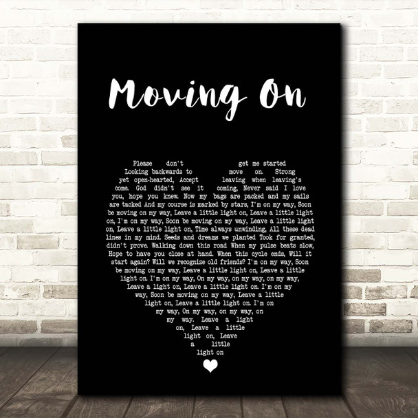 James Moving On Black Heart Song Lyric Print