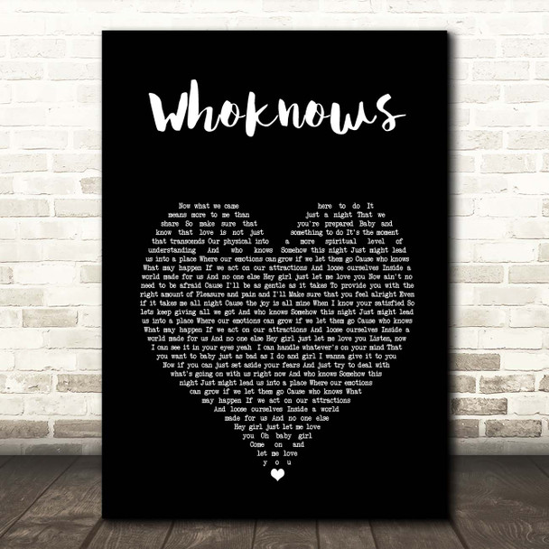 Musiq Soulchild Whoknows Black Heart Song Lyric Print