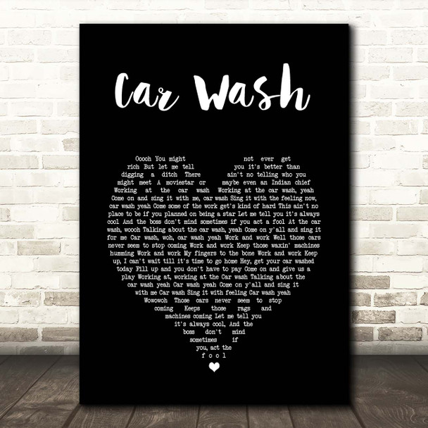 Rose Royce Car Wash Black Heart Song Lyric Print