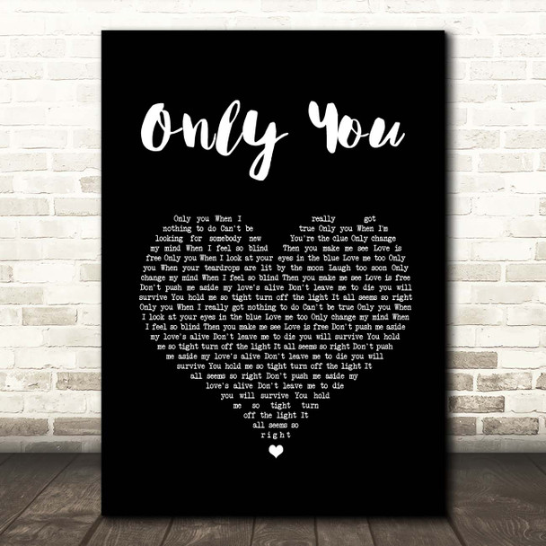 Savage Only You Black Heart Song Lyric Print