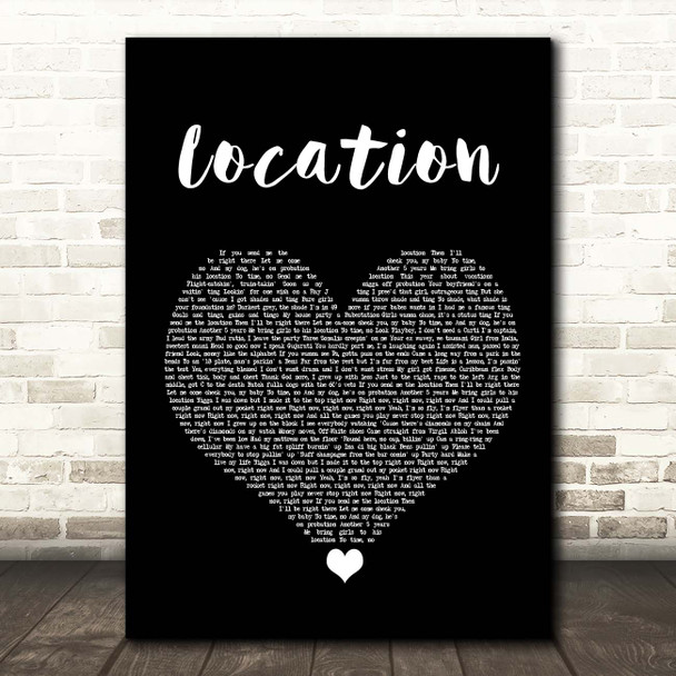 Dave Location Black Heart Song Lyric Print