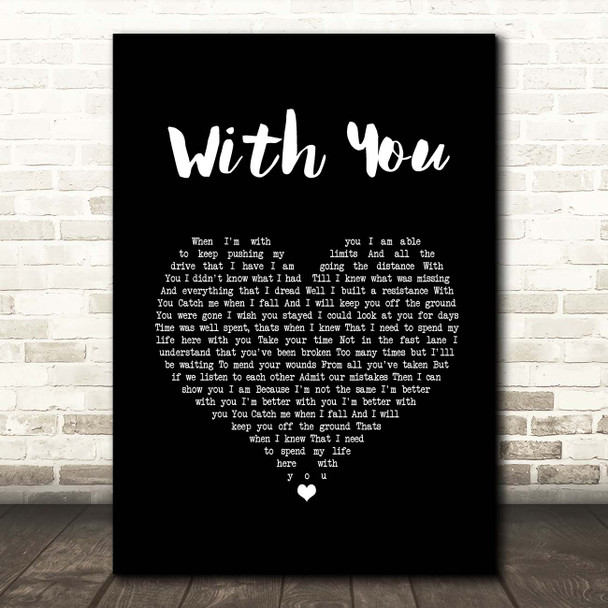 Marin Hoxha With You Black Heart Song Lyric Print