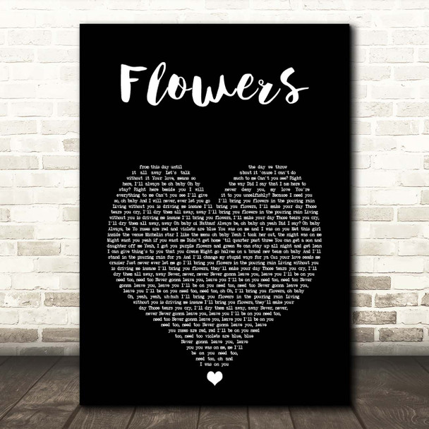 Nathan Dawe Flowers Black Heart Song Lyric Print