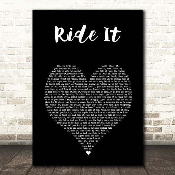 Regard Ride It Black Heart Song Lyric Print
