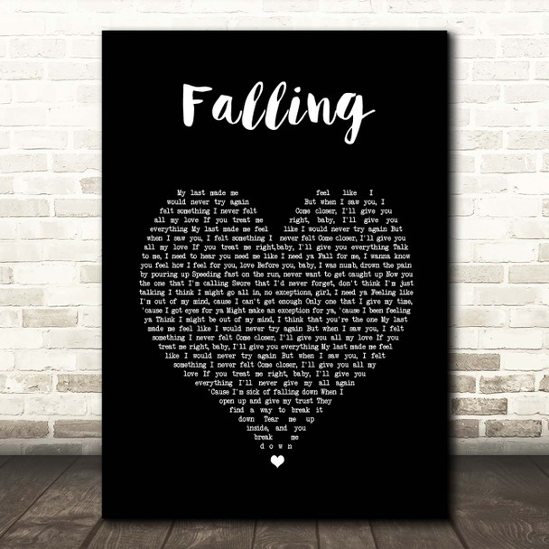 Trevor Daniel Falling Black Heart Song Lyric Print
