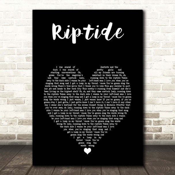 Vance Joy Riptide Black Heart Song Lyric Print