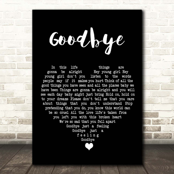 John Power Goodbye Black Heart Song Lyric Print