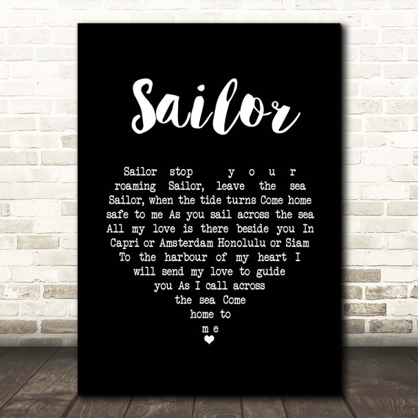 Petula Clark Sailor Black Heart Song Lyric Print