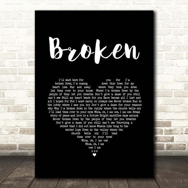 Jake Bugg Broken Black Heart Song Lyric Print