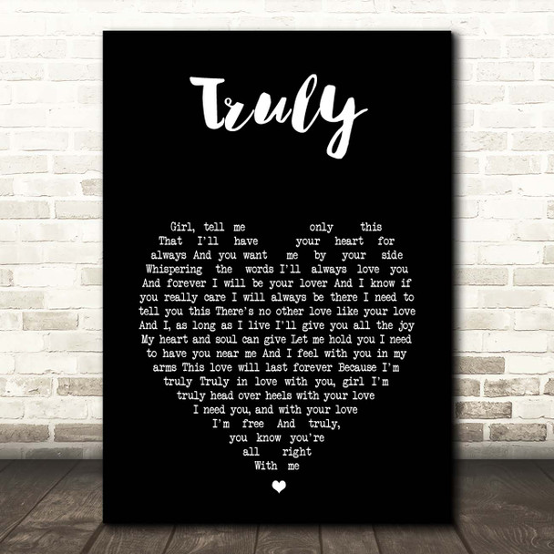 Lionel Ritchie Truly Black Heart Song Lyric Print