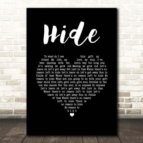 Creed Hide Black Heart Song Lyric Print