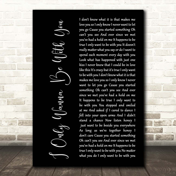 Volbeat I Only Wanna Be With You Black Script Song Lyric Print