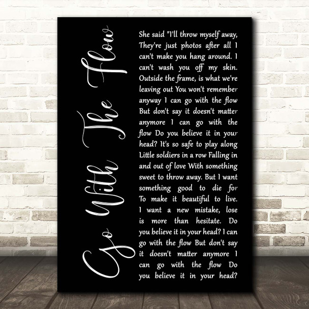 Queens of the Stone Age Go with the Flow Black Script Song Lyric Print