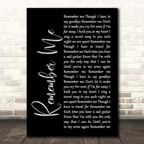 Gail Garcia Bernal Remember Me Black Script Song Lyric Print