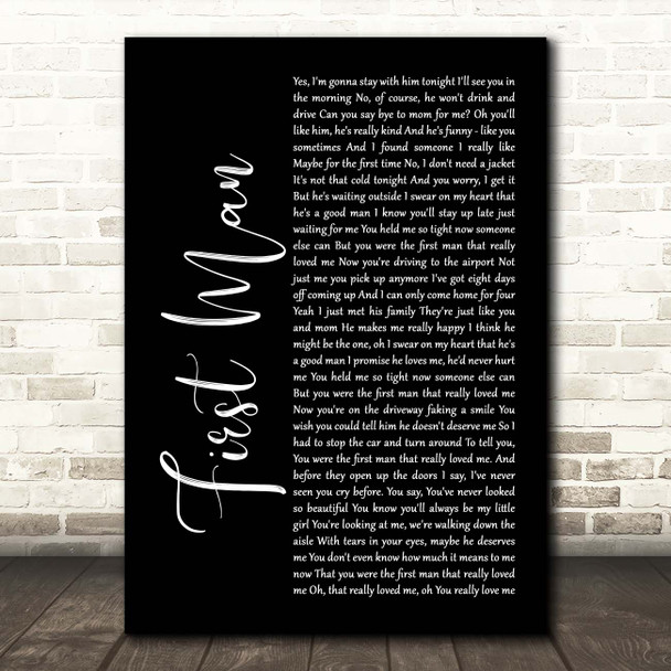 Camila Cabello First Man Black Script Song Lyric Print