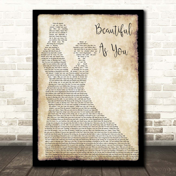All 4 One Beautiful As You Man Lady Dancing Song Lyric Print